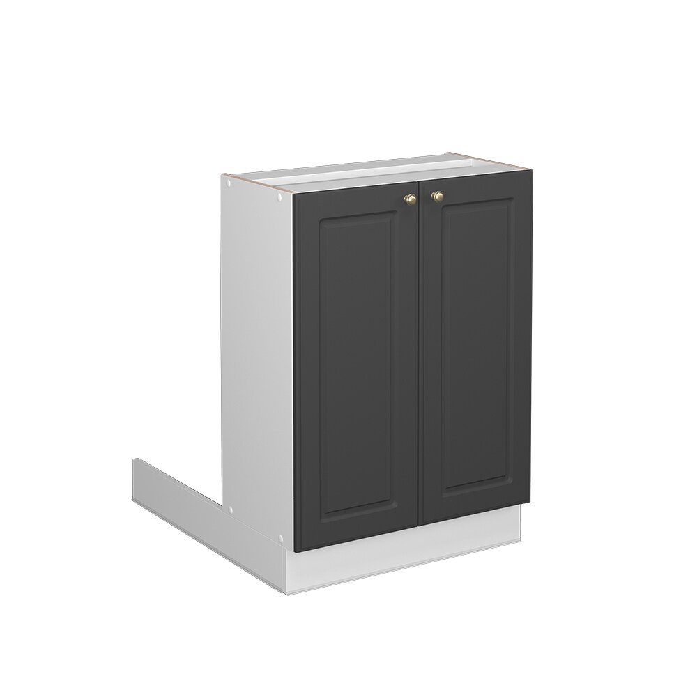 Vicco Regalinselunterschrank Küchenschrank Küchenmöbel Fame-Line Landhaus Weiß Anthrazit 60 cm Gold Küche Einbauküche Kücheninsel Drehtür Einlegeboden Blende Küchenunterschrank Küchenzeile