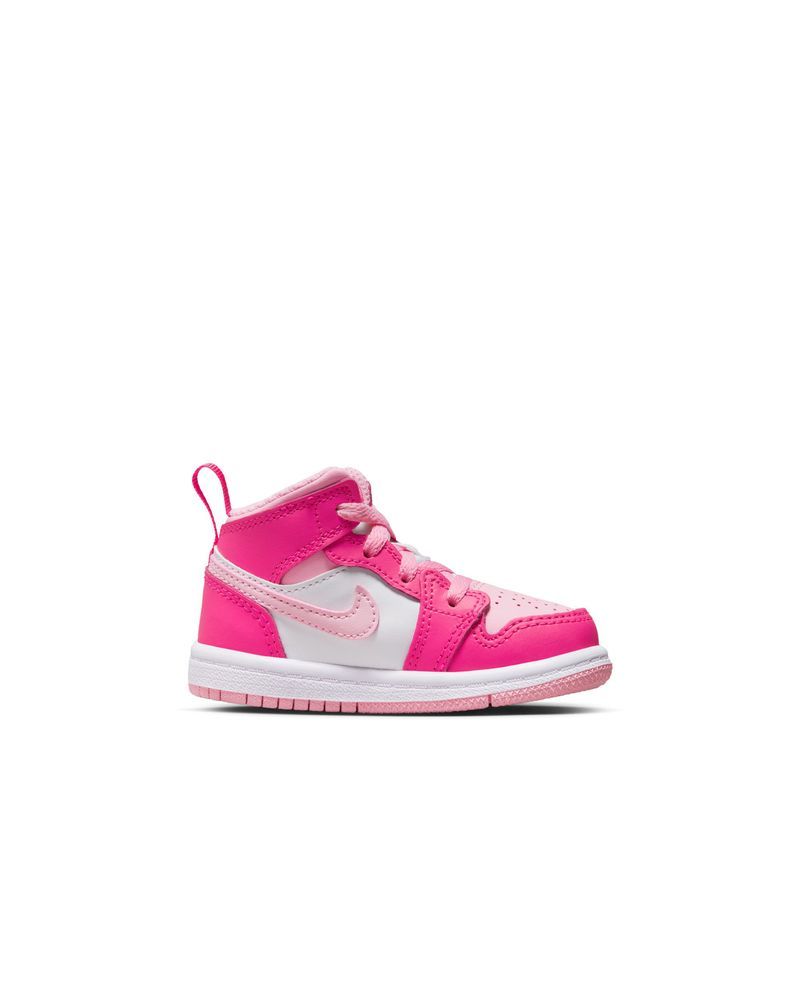 Chaussures Nike Air Jordan 1 Mid Blanc & Rose pour enfant