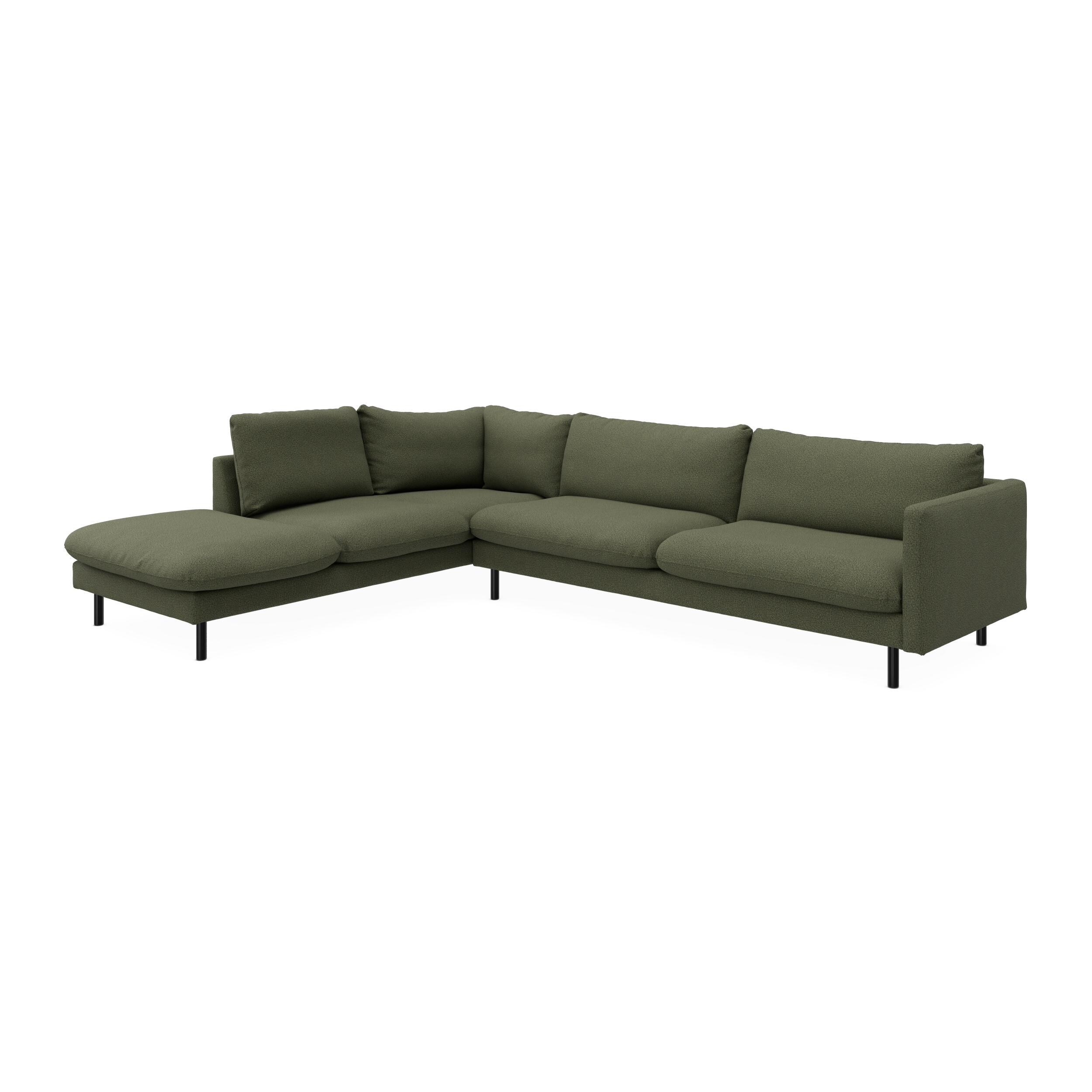 Bjorn venstrevendt sofa med pufafslutning