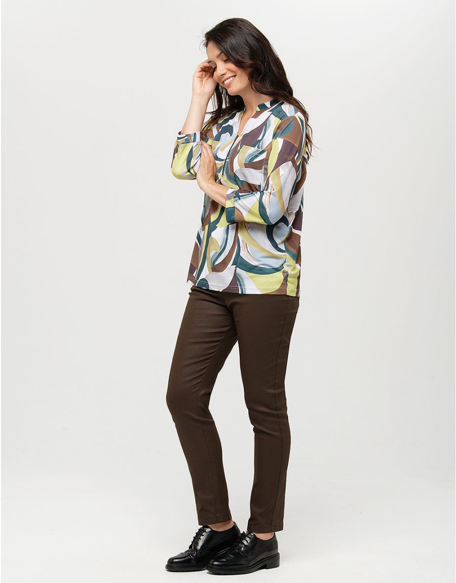 Blouse verte imprimée