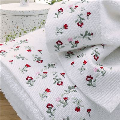 Linge de toilette brodé - 450 g/m²