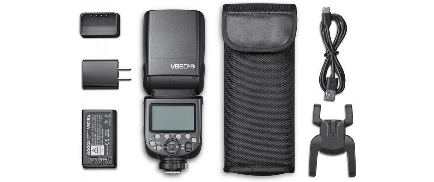 Blitzgerät V860III für Nikon<br>Blitzgerät mit hoher Leitzahl, schneller Recyclingzeit und Li-Ionen-Akku