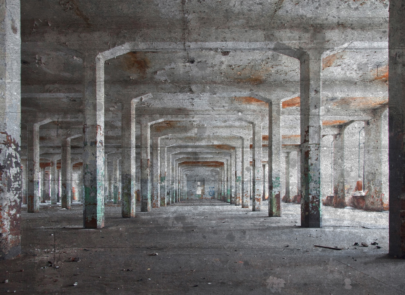 Fototapete DESIGNWALLS - grau-braun - Beton - 2,55 Meter