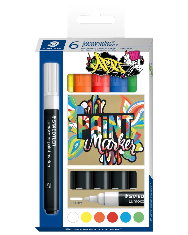 Staedtler Lumocolor paintmarker pen 6-pak