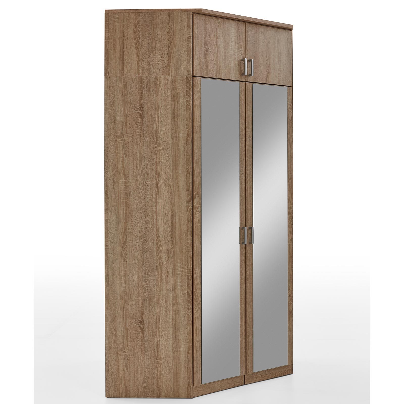 Eckschrank - Sonoma Eiche - Spiegeltüren - 117 cm