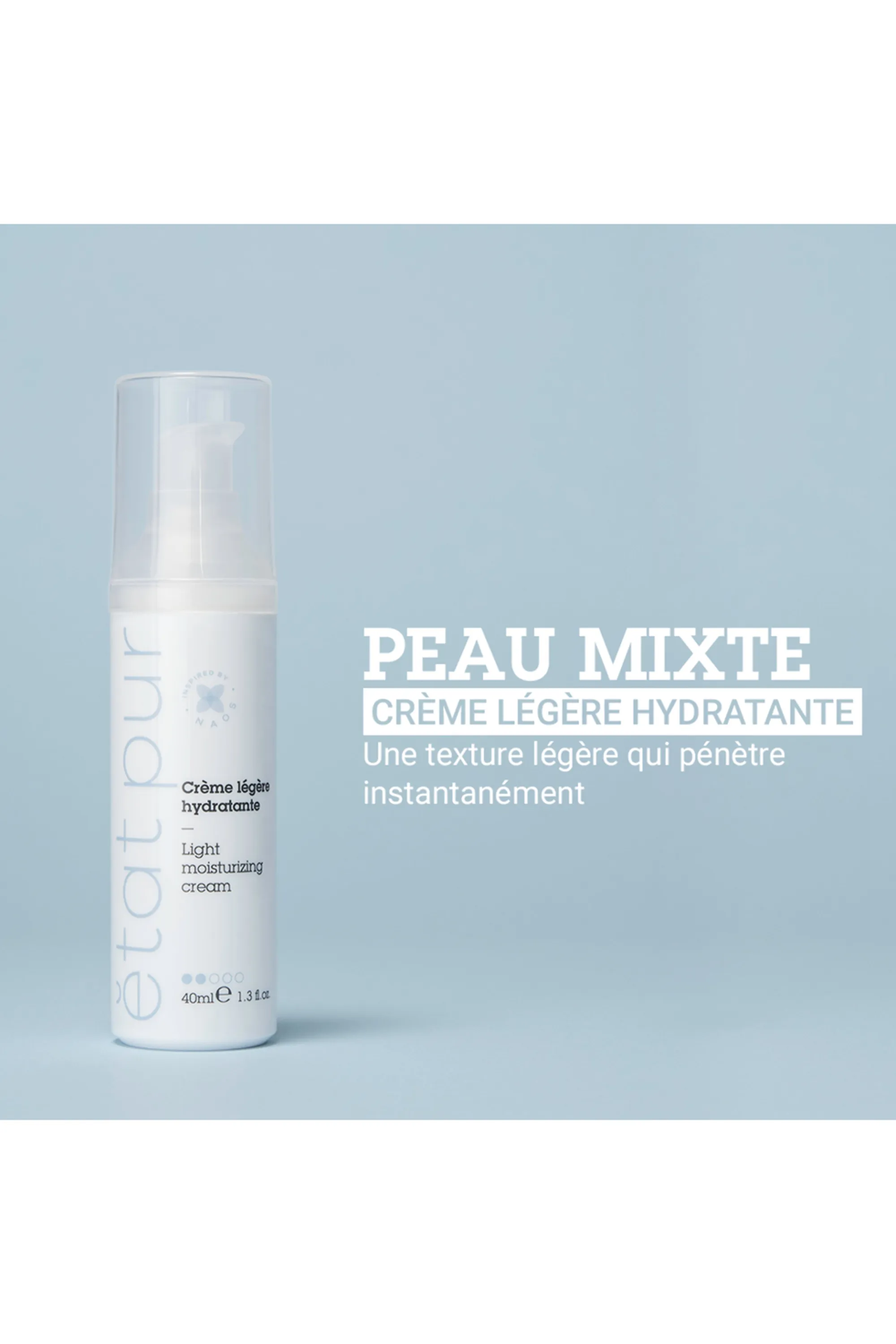 Etat Pur Crème légère hydratante visage et cou-40 ml