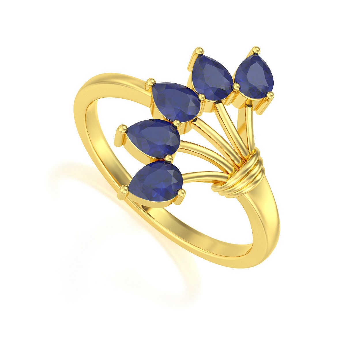 Bague ADEN Or 585 Jaune Saphir 2.65grs