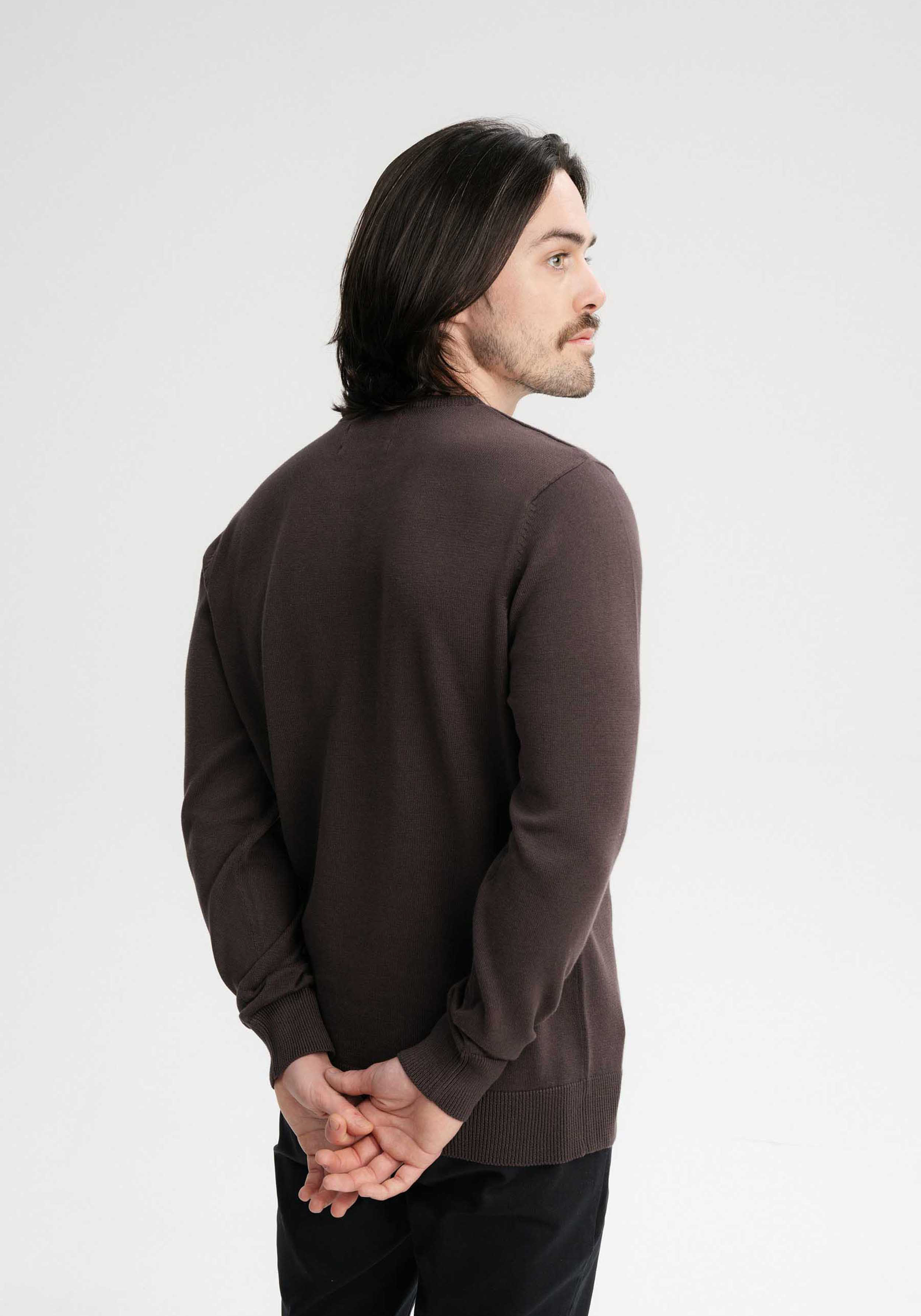 Mela Feinstrickpullover Himal Dark Brown