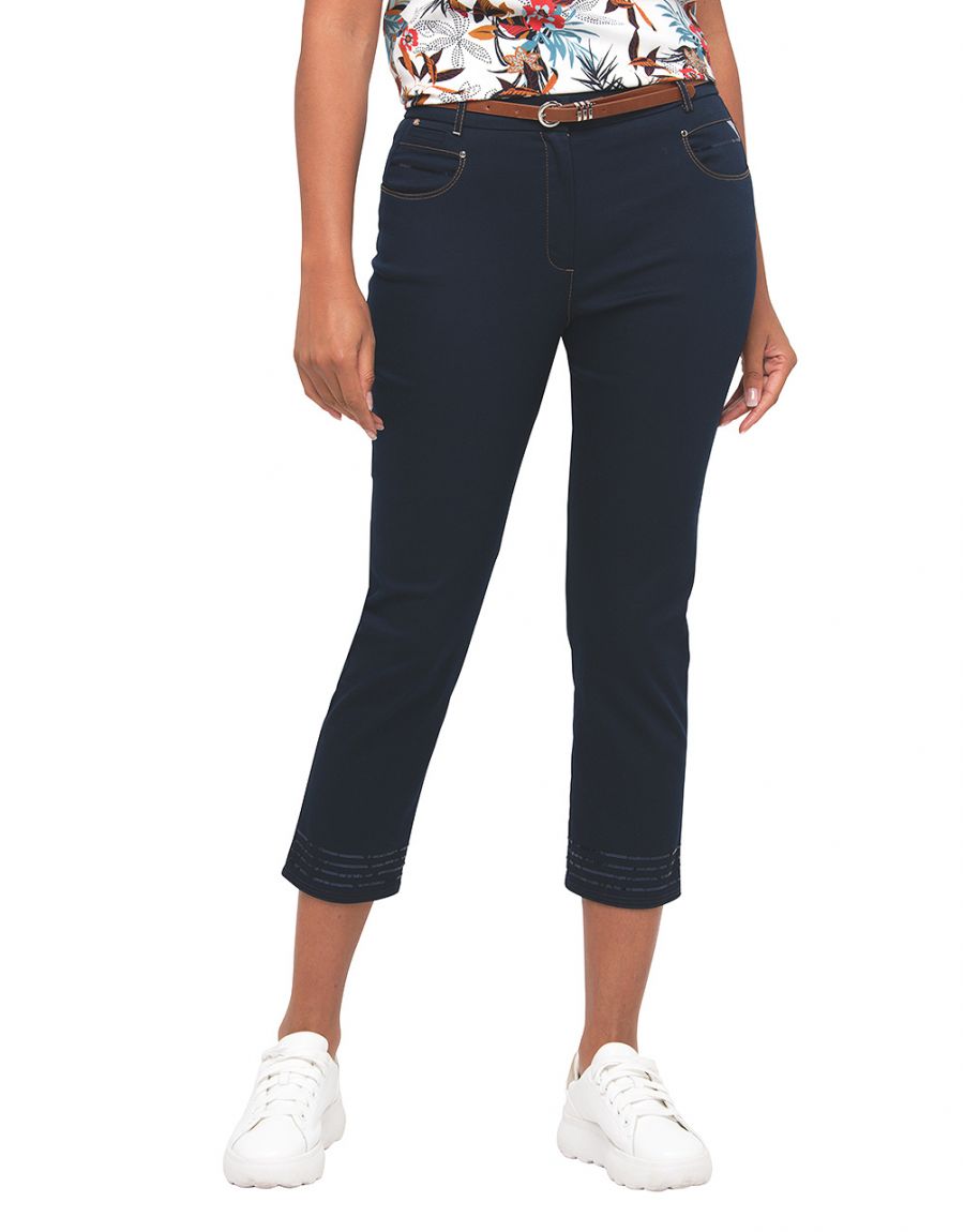 Pantacourt jean bleu