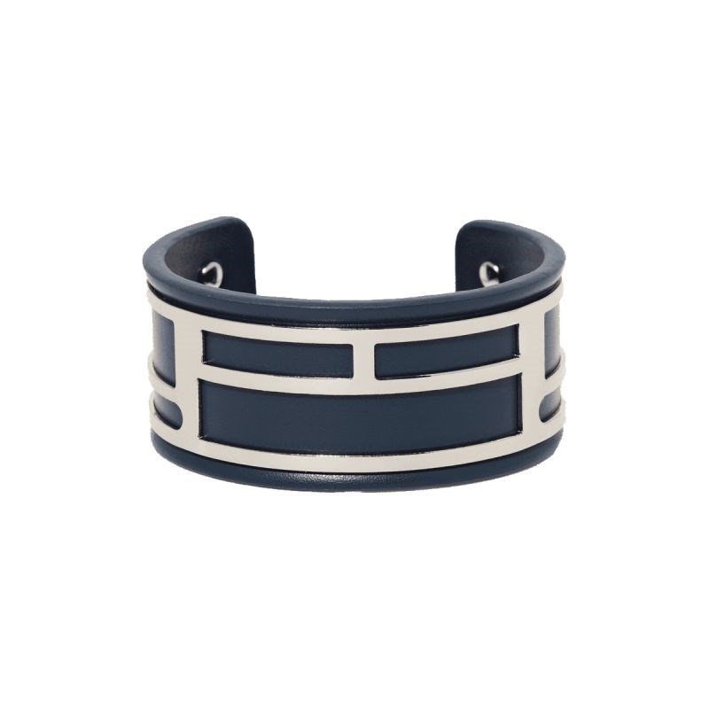 Bracelet émail simili cuir Bleu 