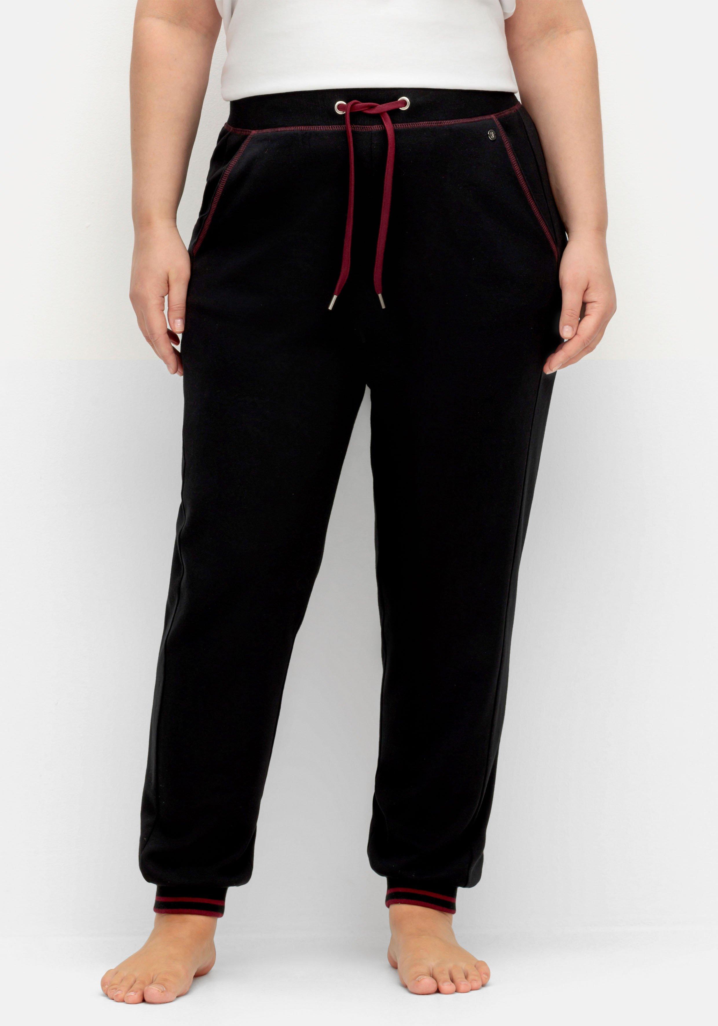 Jogginghose mit Bindeband und Kontrastdetails