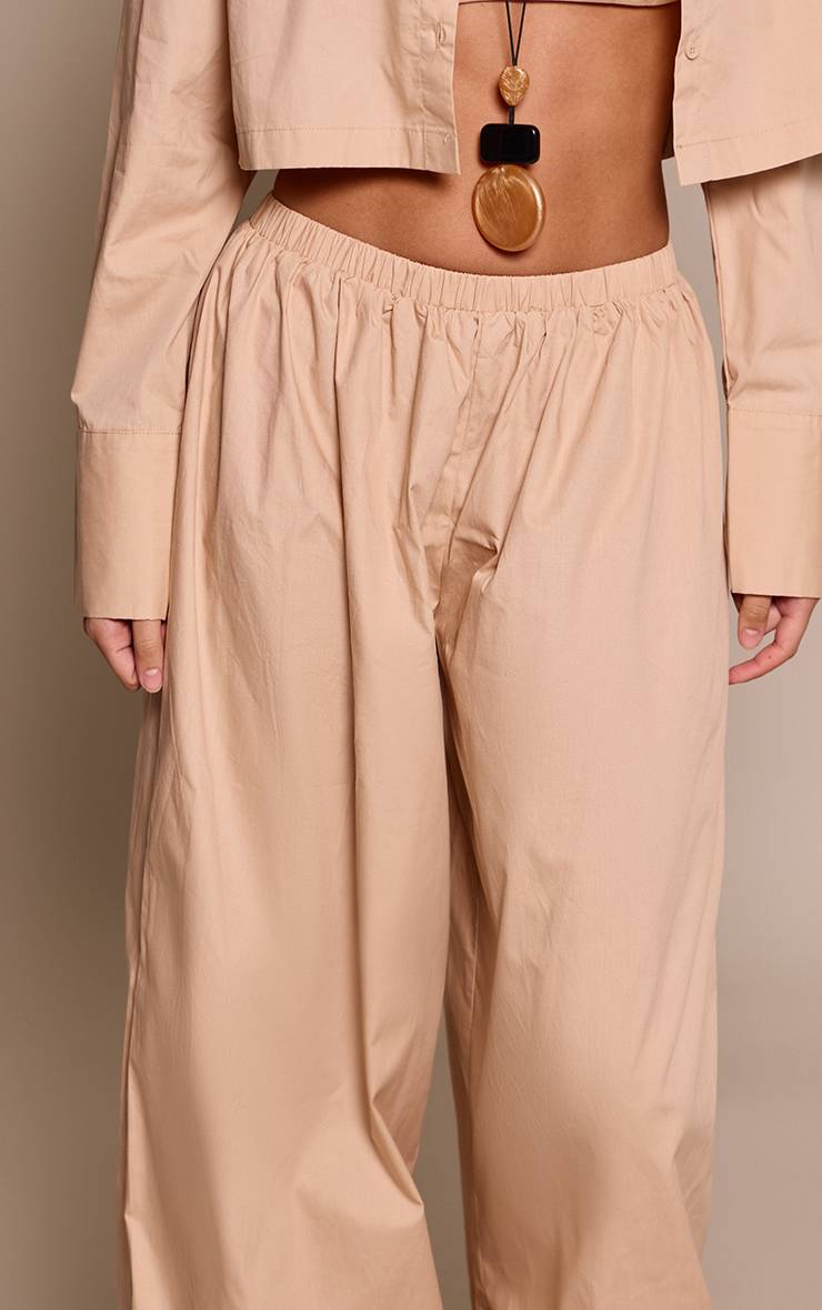Taupe Pantalon Tissé À Ourlet Ballon