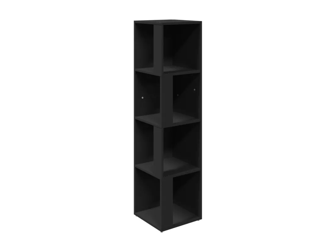 Armoire d'angle Noir 33x33x132 cm Bois d’ingénierie