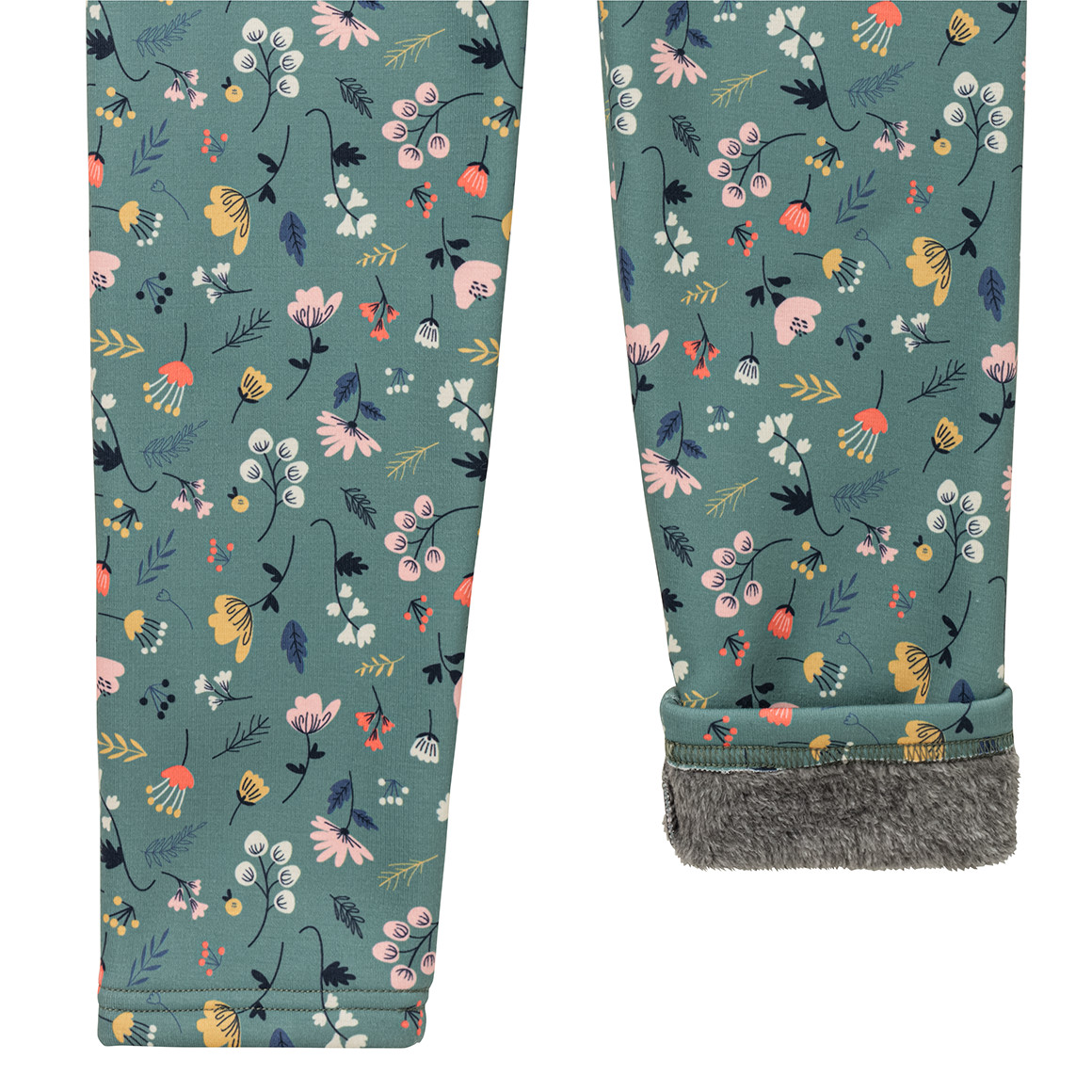 Topolino Mädchen Thermo-Leggings mit Blumen grün