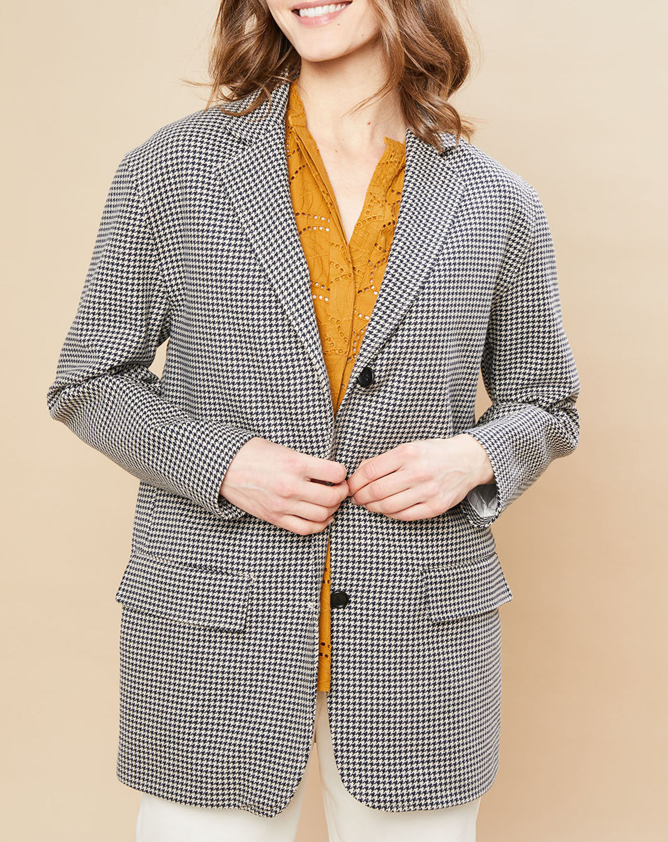 Hartford Veste en Coton & Lin Victory beige/noir