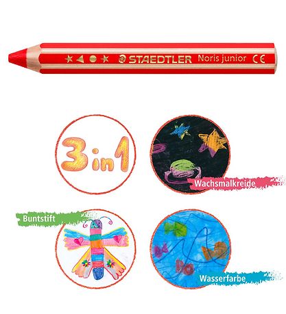 Staedtler Buntstifte - Noris Junior - 3-in-1 - 12 st. m. Bleisti