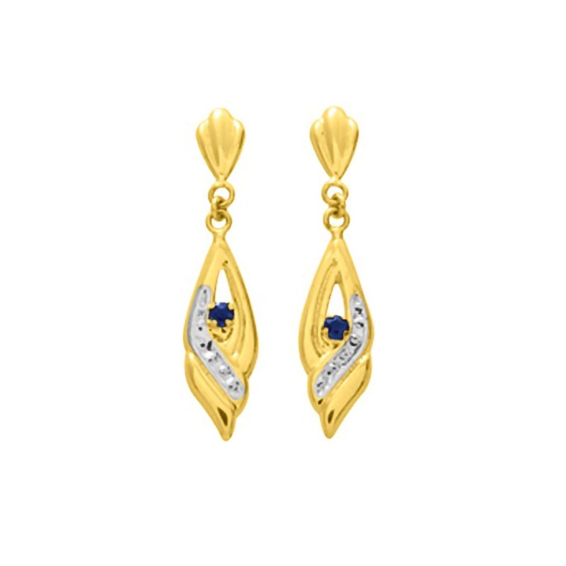 Boucles d'oreilles femme - saphir - Or 18 Carats