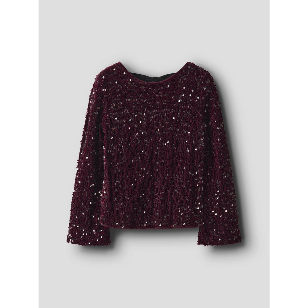 Køb Name It Burgundy Black Bow Nkfrusitta Ls Sløjfe Bluse