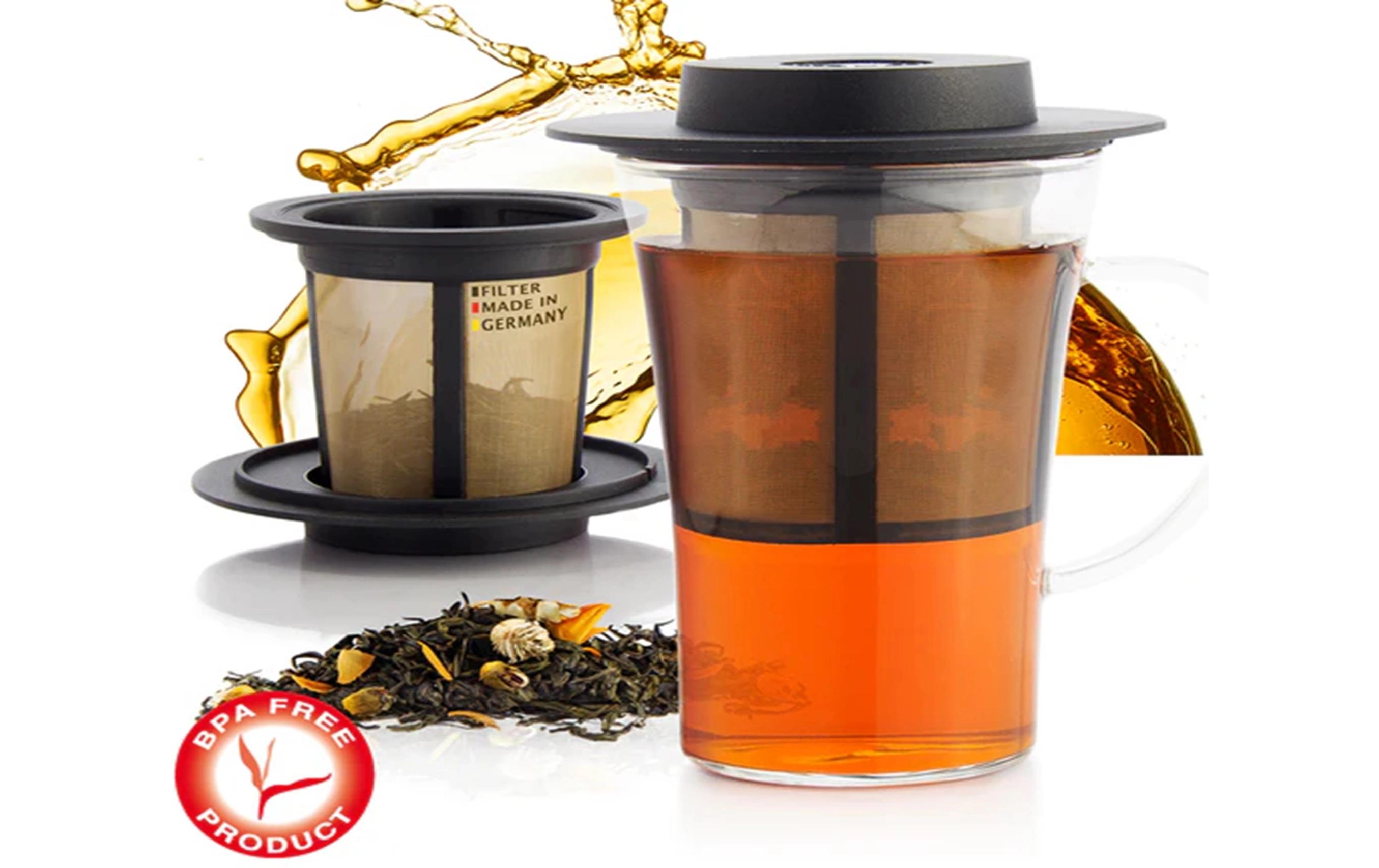 Tee-Set Bistro System 280 ml, Transparent / SchwarzTeetasse aus Borosilikatglas mit Permanentfilter
