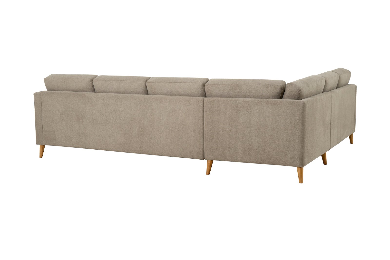 Eden hjørnesofa 23 hjørne i tekstil Brooklyn 9 Cappuccino med ben i eik natur (15137).