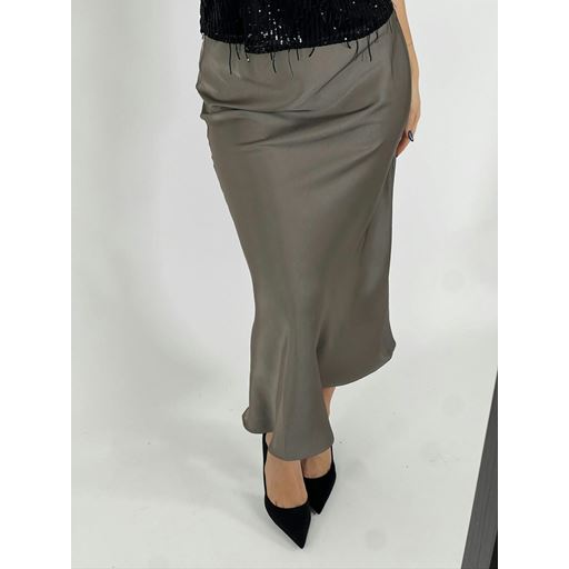 Neo Noir Vicky Heavy Sateen Nederdel, Warm Grey, 38