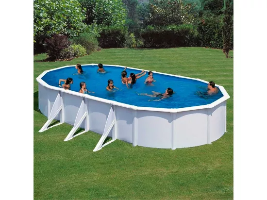 Piscine acier blanc Atlantis ovale 10,20 x 5,75 x 1,32 m - Gré
