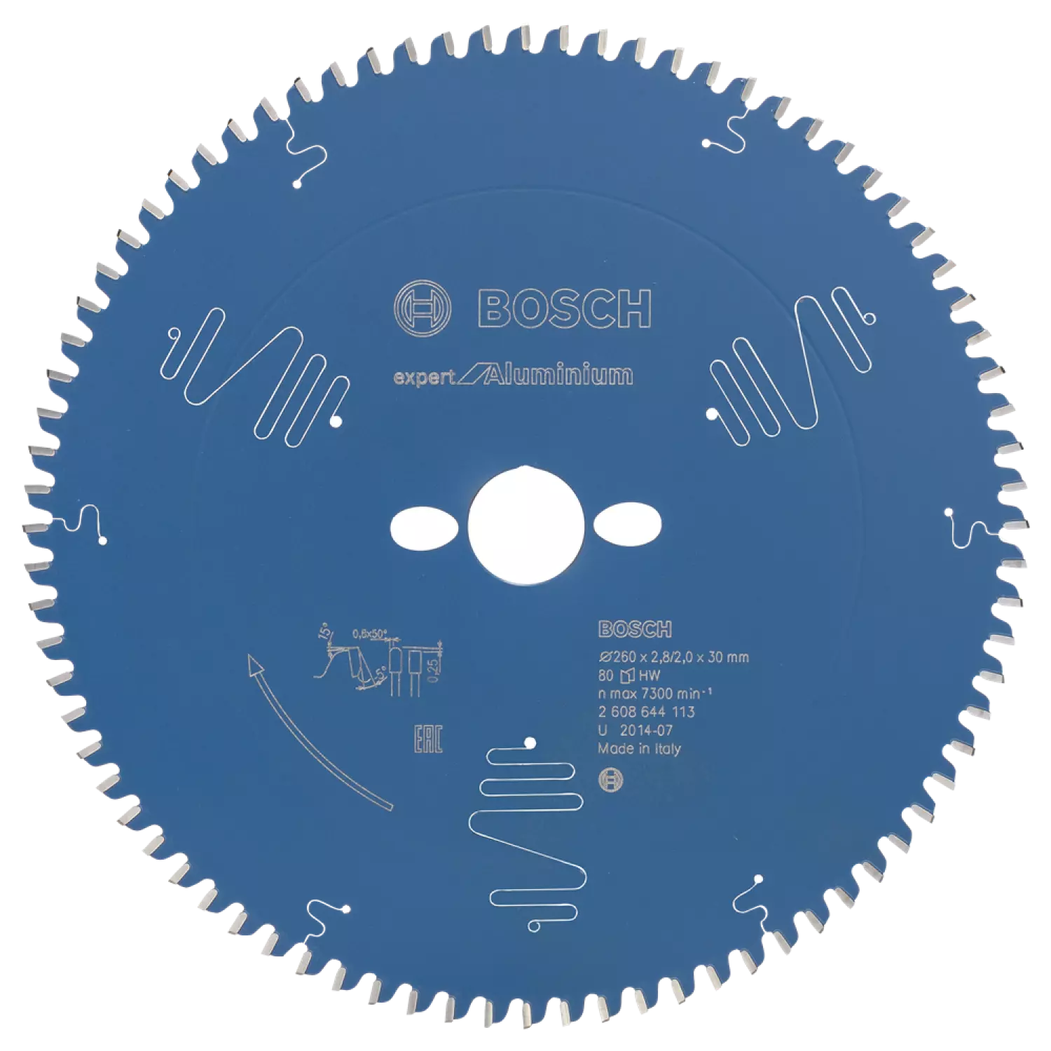 Bosch 2608644113 Expert Cirkelzaagblad - 260 x 30 x 80T - Aluminium - Carbide