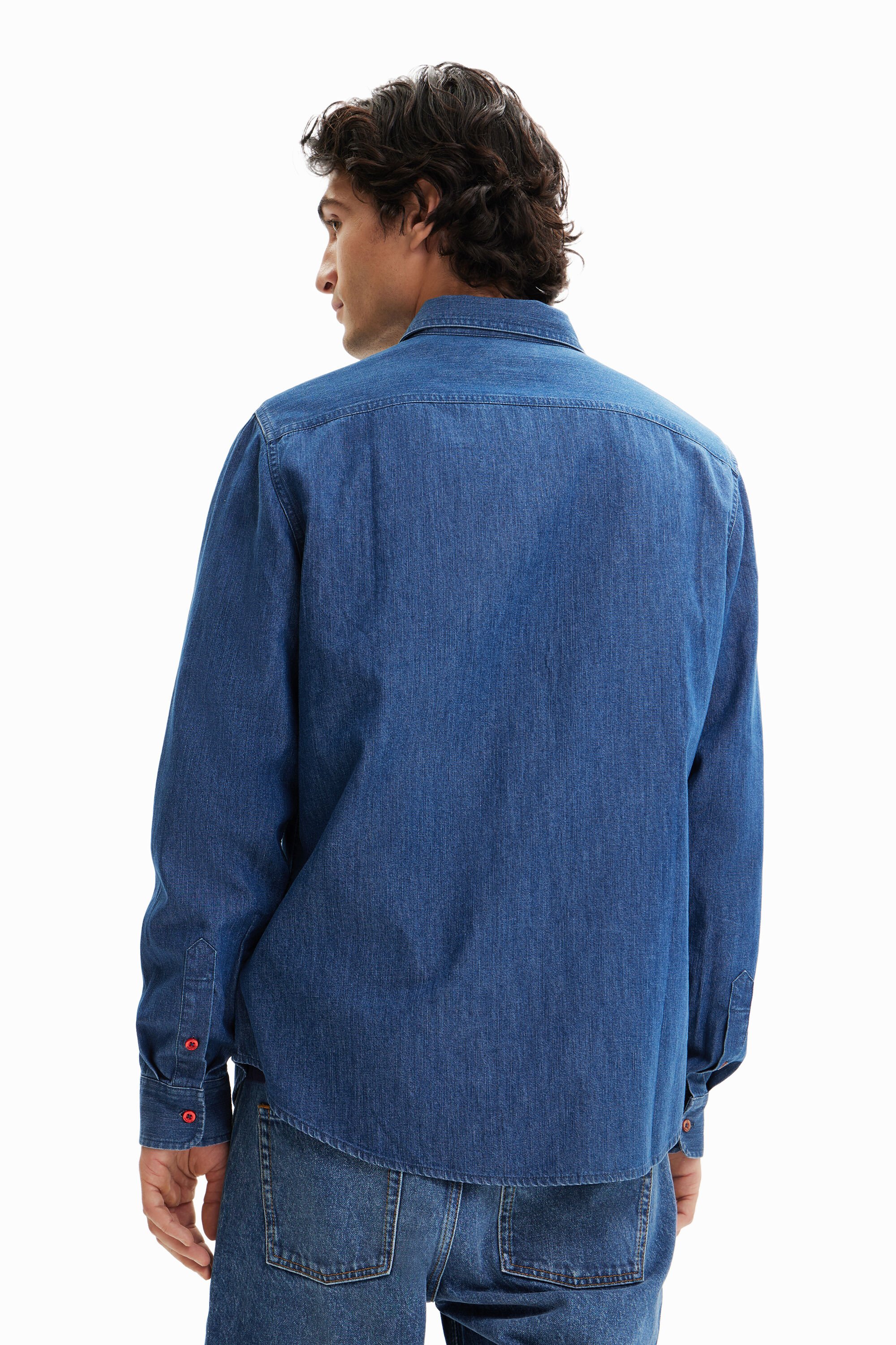 Chemise en jean patchwork