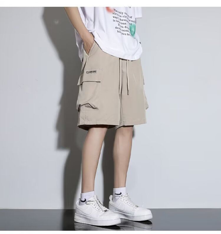jaywoon - Effen cargoshorts met trekkoordtaille