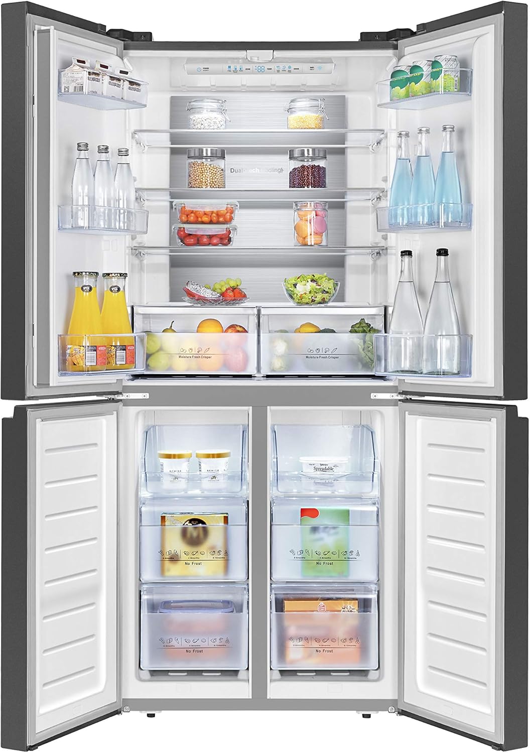 Hisense RQ563N4SF2 frigo américain Autoportante 454 L F Noir
