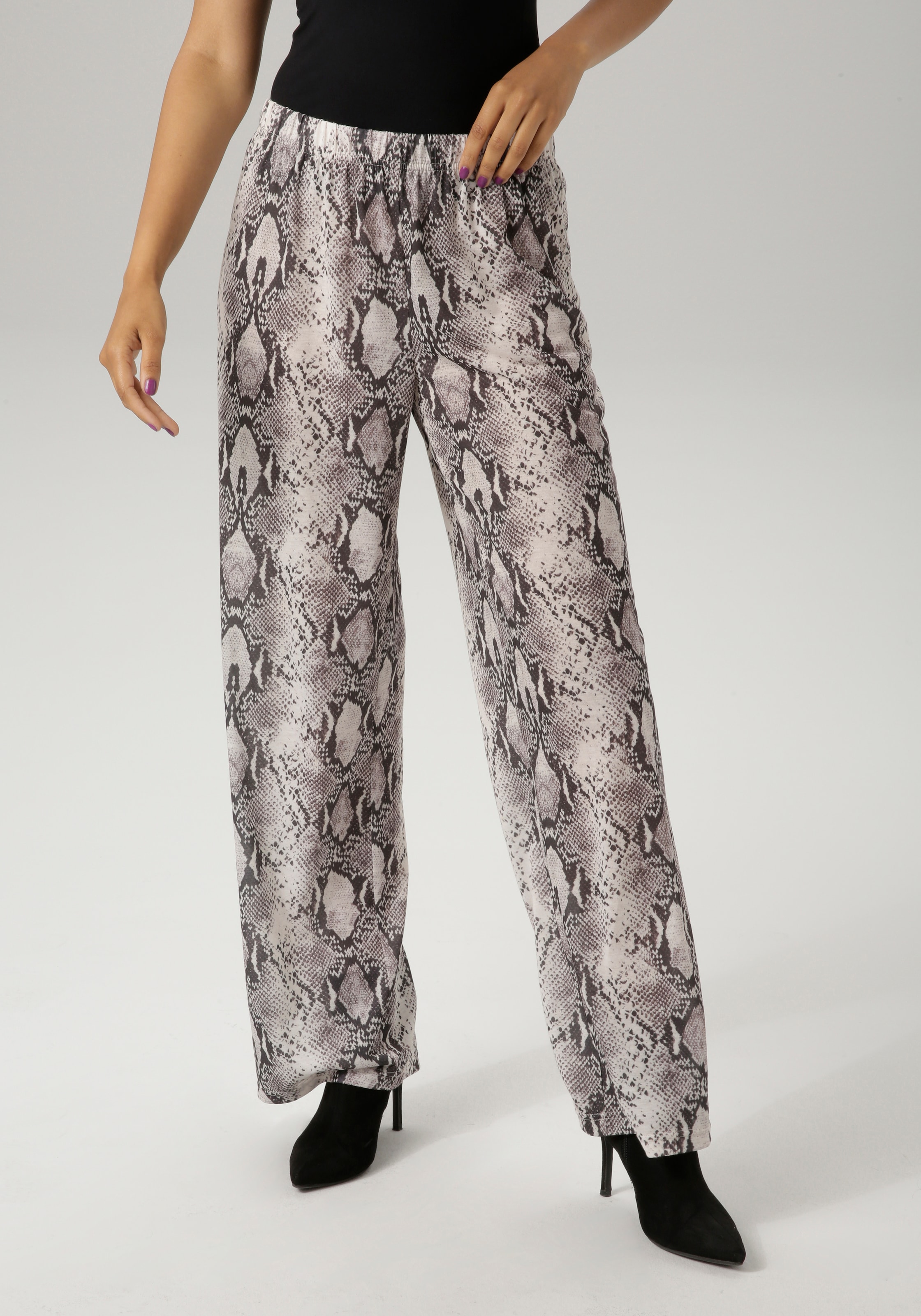 Aniston CASUAL Schlupfhose  im farbharmonischen Schlangendruck - NEUE KOLLEKTION