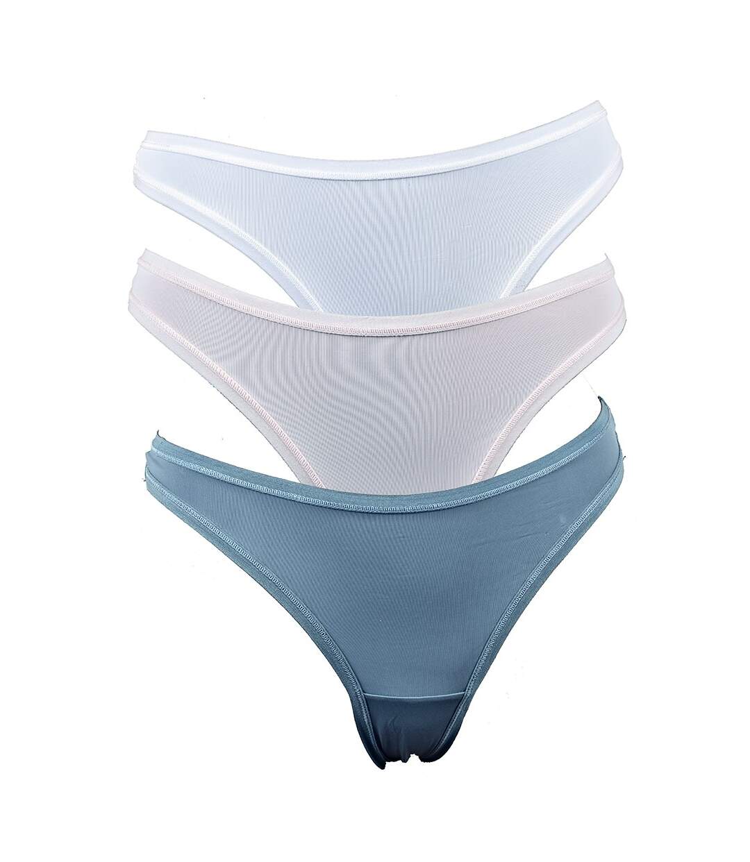 Culottes Femme INFINITIF Confort Qualité supérieure -Boxer, Shorty, String Strings unis assortis Pack de 3 en Microfibre