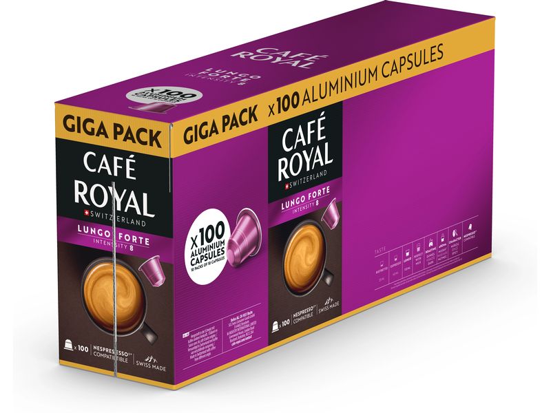 Café Royal Kaffeekapseln für Nespresso Lungo Forte 100 Stüc Kaffeekapseln für Nespresso Maschinen
