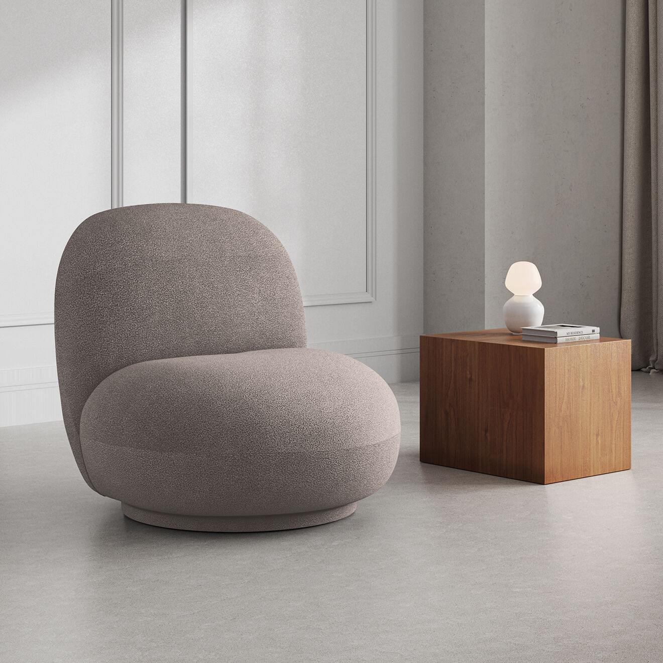 Micadoni Fauteuil Pivotant Chuck marron clair - 80x73x78 cm