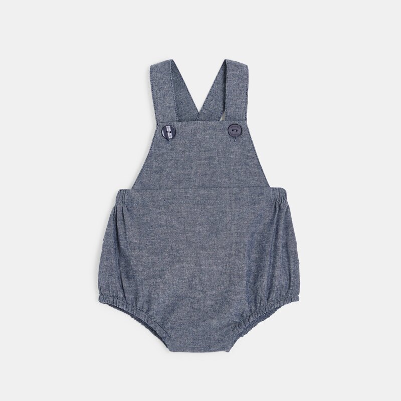 Ensemble t-shirt et salopette bébé fille bleue Absorba Bleu