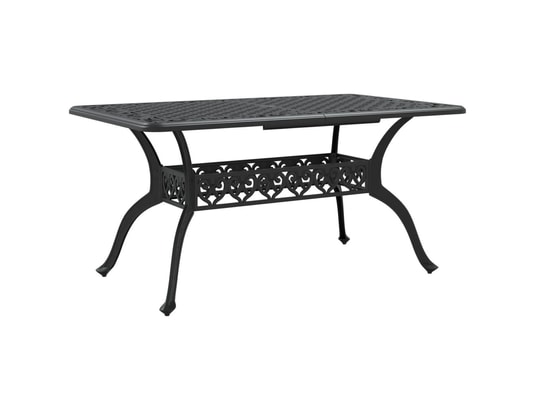 VIDAXL - Table de jardin noir 150x90x72 cm aluminium coulé