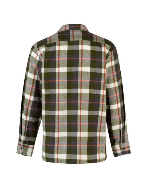 Storvik Blouse Flanel Olijfgroen&Wit - Vrijetijdskleding