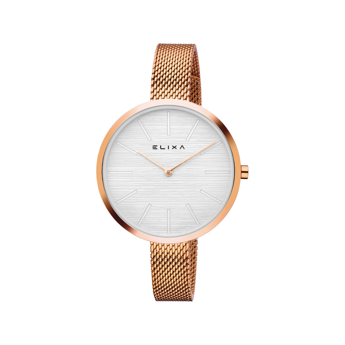 Montre Elixa femme acier rose maille milanaise