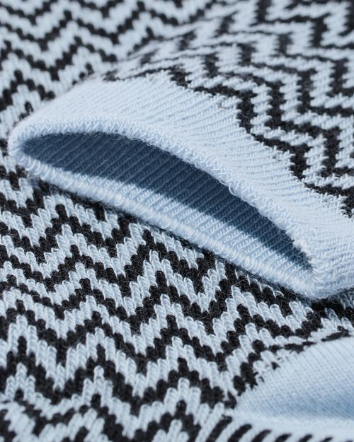 chaussettes avec zigzag en coton - 5 paires bleu clair