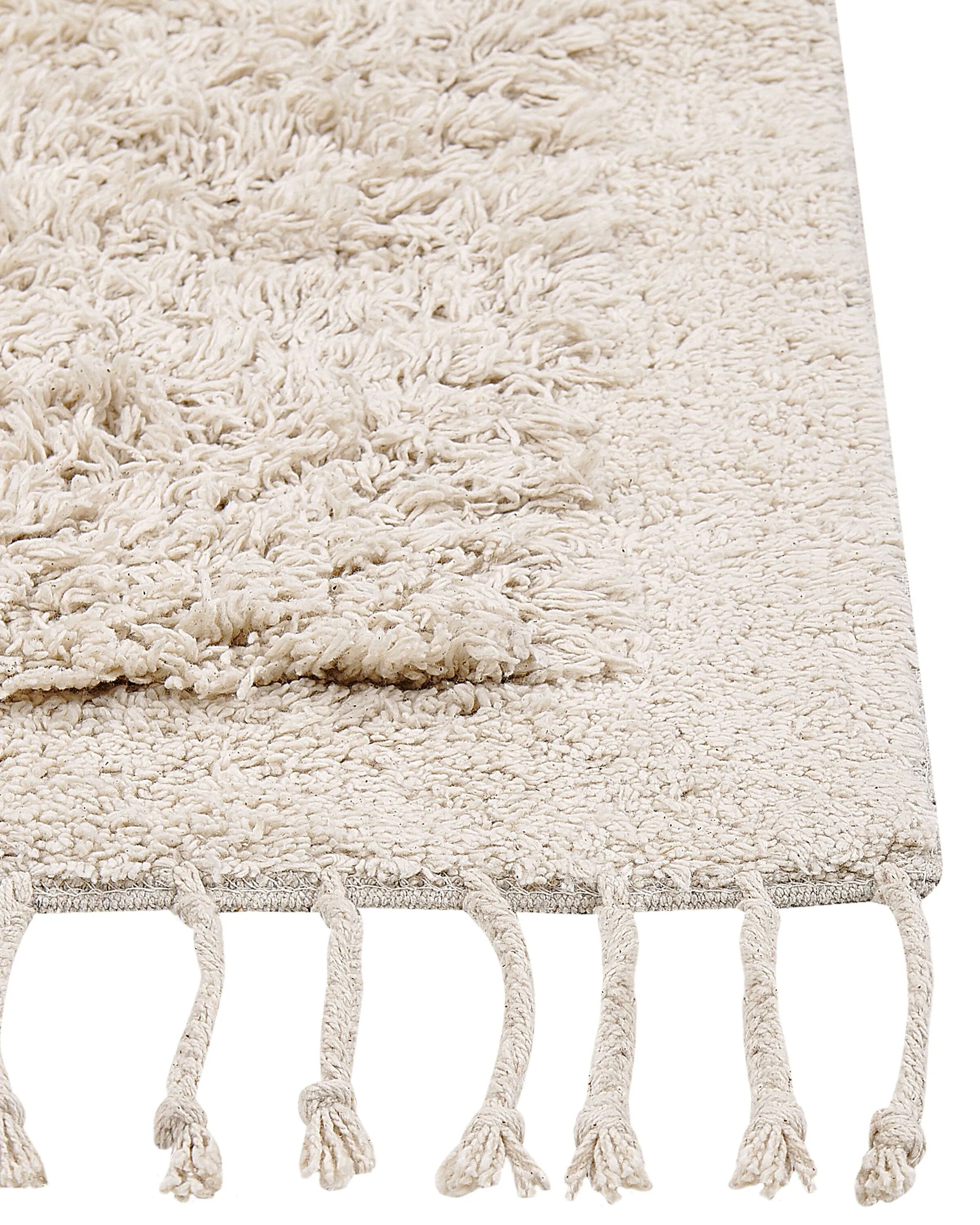 Vloerkleed BITLIS Lichtbeige 140 x 200 cm Katoen