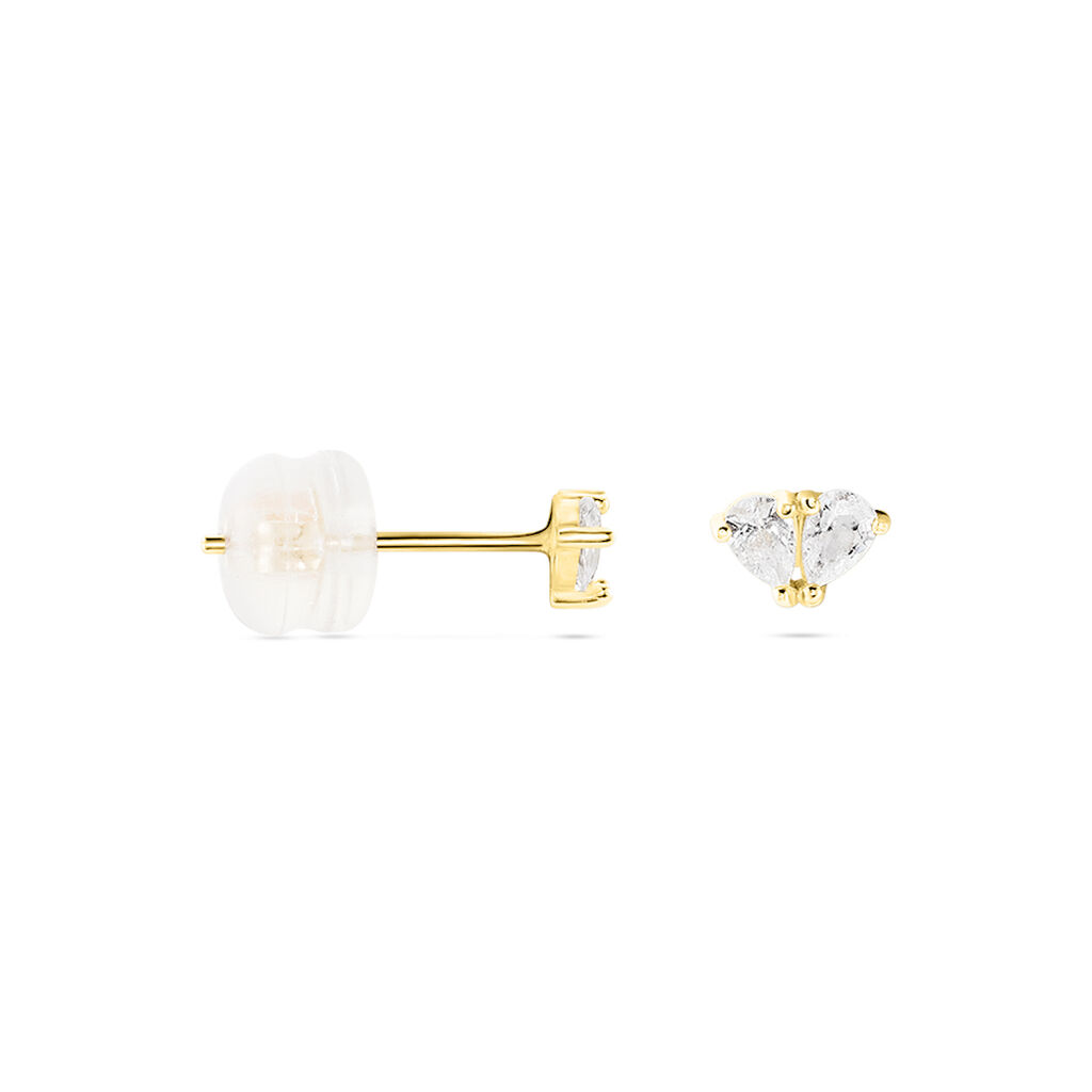 Boucles D'oreilles Puces Amanda Or Jaune Oxyde De Zirconium