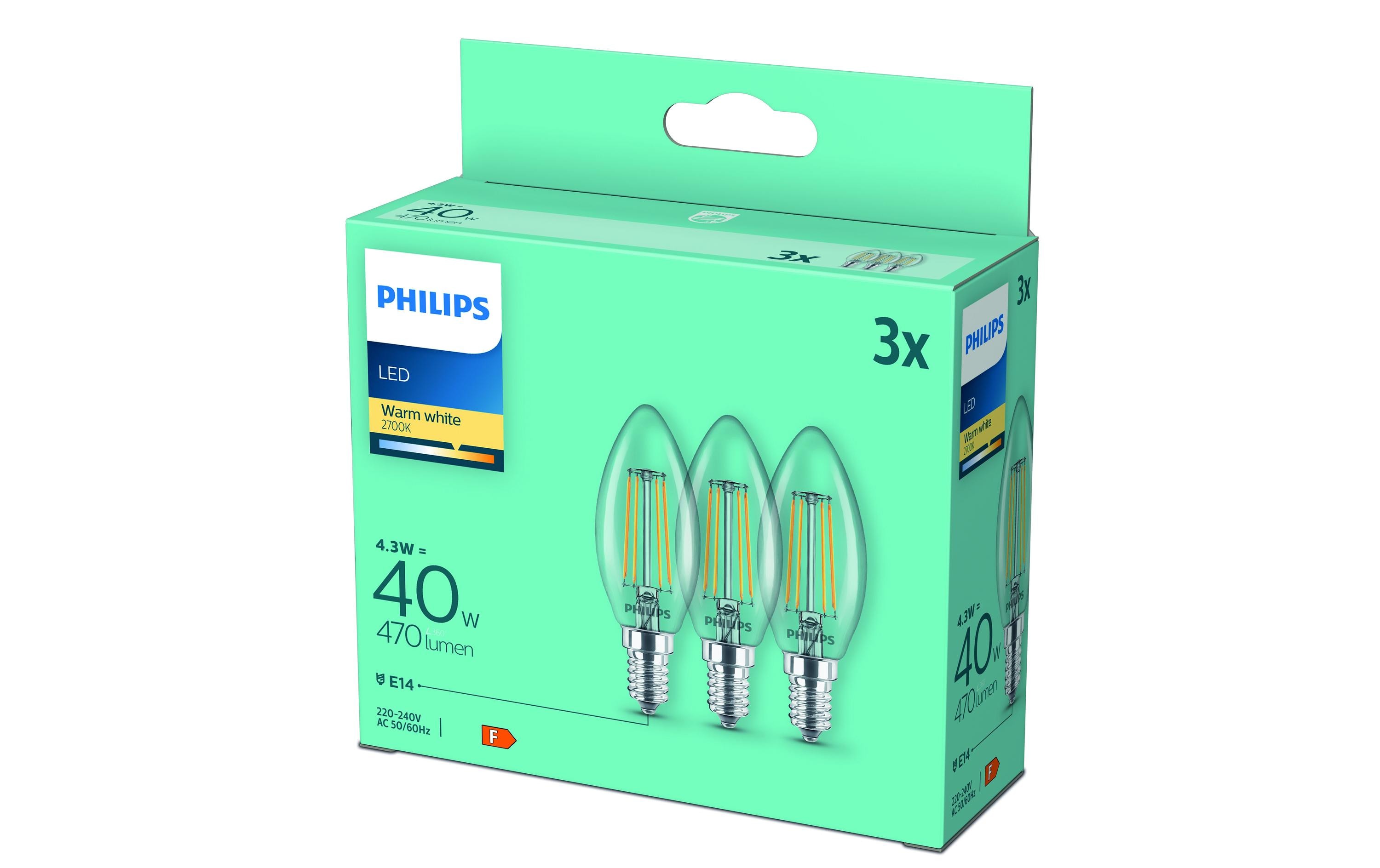 Lampe LEDcla 40W E14 B35 WW CL ND 3PFDisc WarmweissClassic LED E14 Lampe
