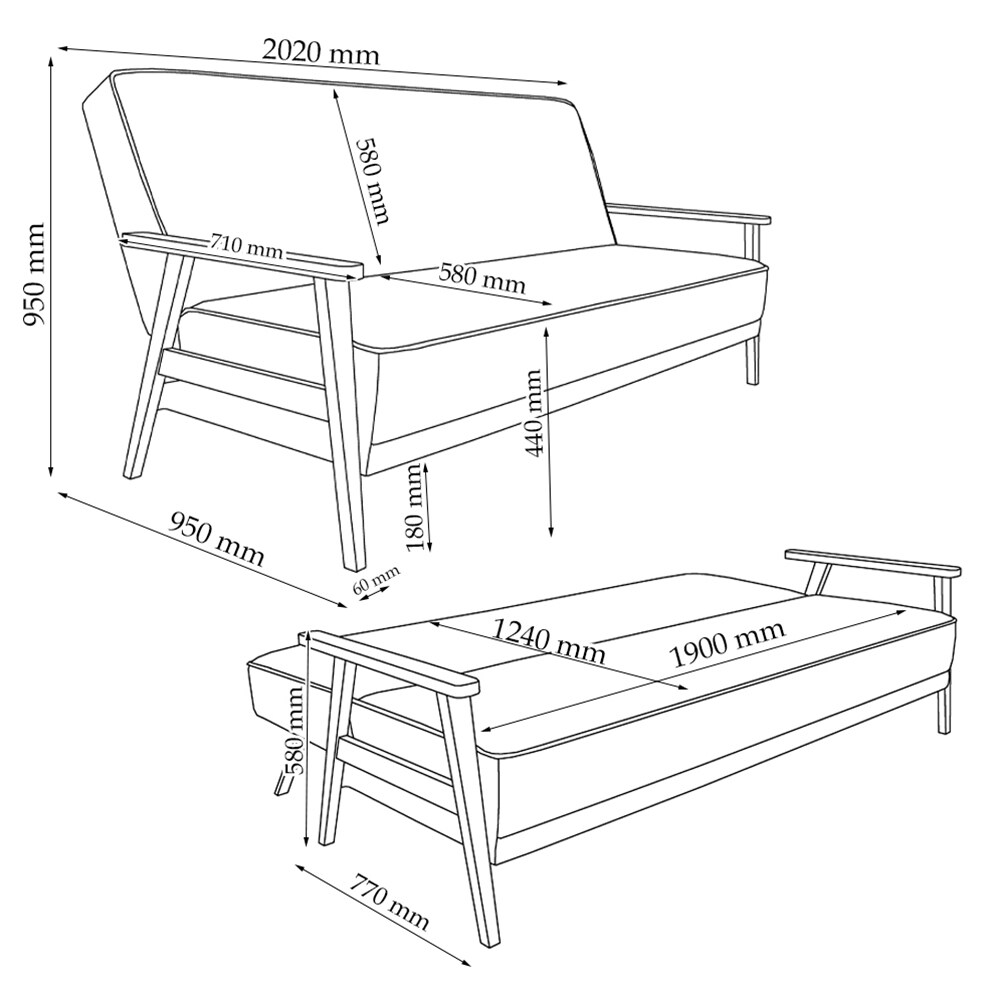 VitaliSpa Schlafsofa Dion mit Klappfunktion, Braun, moderne 3-Sitzer Gästecouch