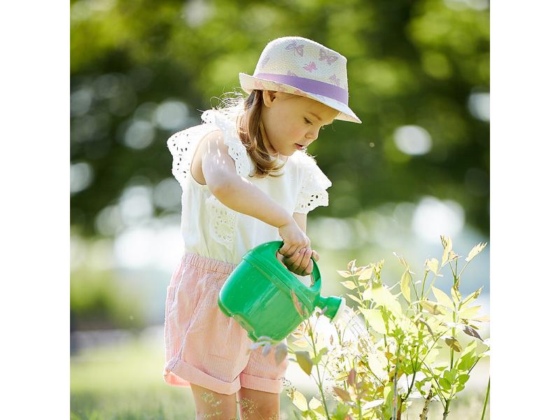 maximo Strohhut Butterfly White Sand/Lavendel Gr. 47 Mini Girl-Trilby mit Schmetterling