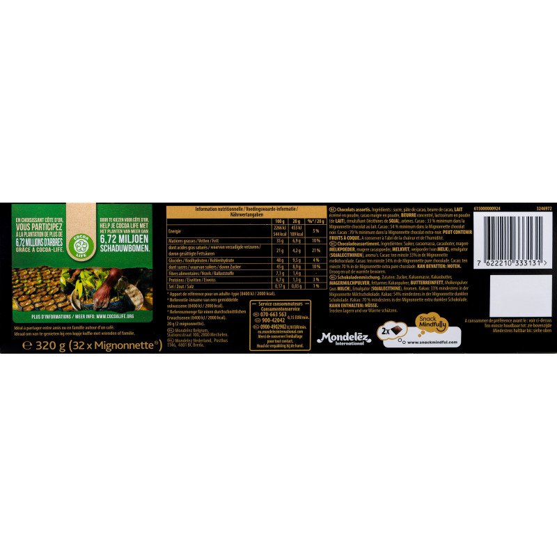 Mignonnette Variété assortiment de chocolats Côte d'Or - Boîte de 32 x 10 g
