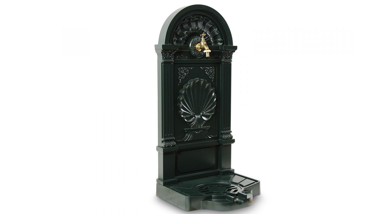 Fontaine de jardin aluminium vert 39x33x82.5cm