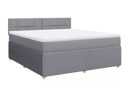 Sommier à lattes de lit avec matelas Gris clair 180x200cm Tissu
