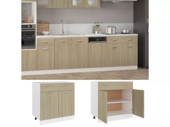 Armoire de plancher à tiroir Chêne sonoma Bois d’ingénierie