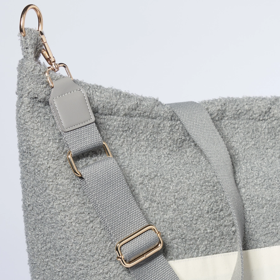 Nordic Coast Company Mom Bag Teddy Bouclé Grau