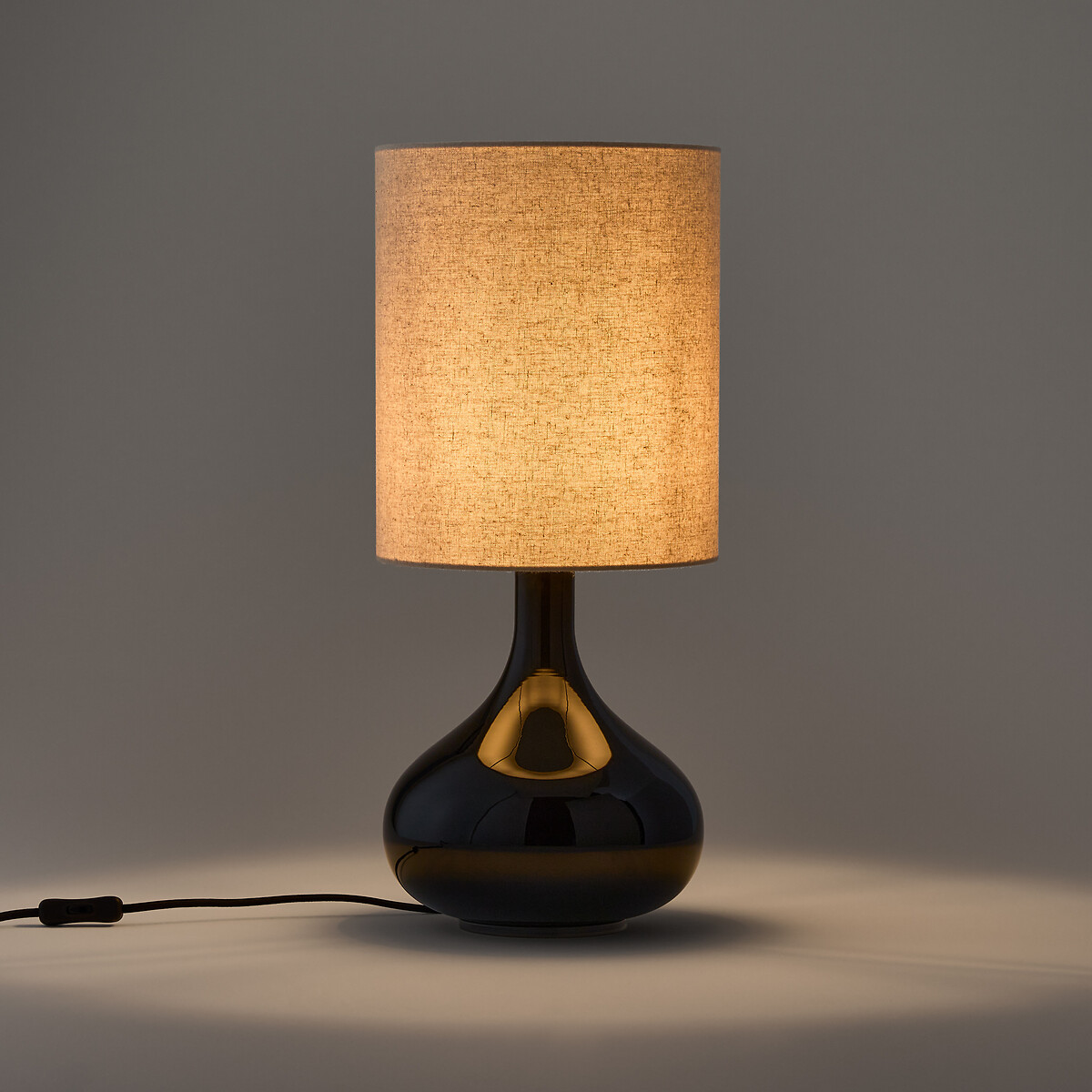LA REDOUTE INTERIEURS<br>Candeeiro de mesa em vidro e linho, Juna